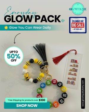 Columbus Day Everyday Glow Pack – Bracelet, Keychain & Bookmark | Lifestyle Accessories Gift Bundle